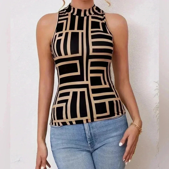 Greek Print Tank Top (Size 14) - Picture 1 of 2